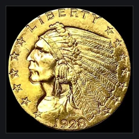 1928 Indian Head $2.50 gold quarter eagle, lot 4440 in the October 29th to November 1st Cleveland Craftsman coin auction